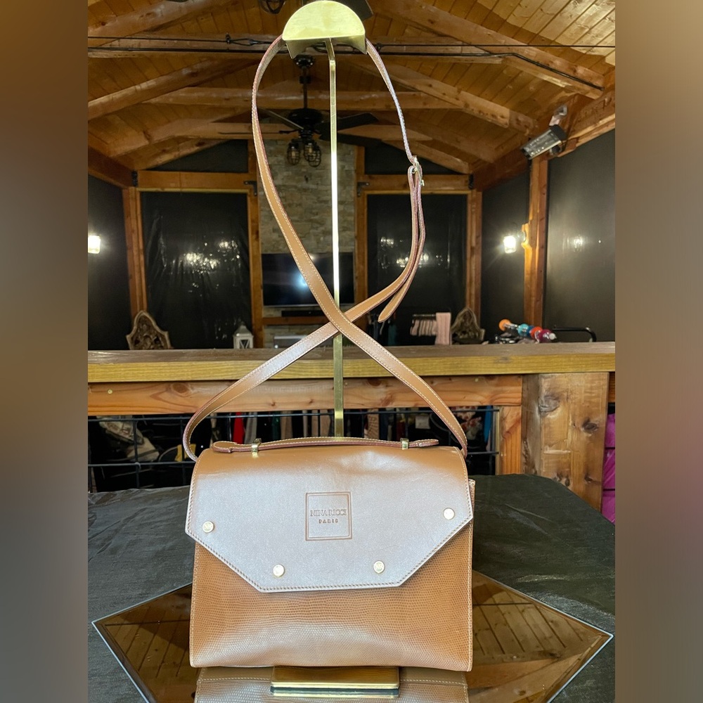 1980’s/90’s Nina Ricci brown shoulder/crossbody bag with top handle
